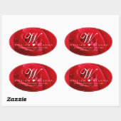 Elegant 15e 26e Roos Wedding Jubileum Ovale Sticker (Vel)