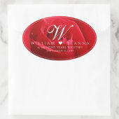 Elegant 15e 26e Roos Wedding Jubileum Ovale Sticker (Tas)