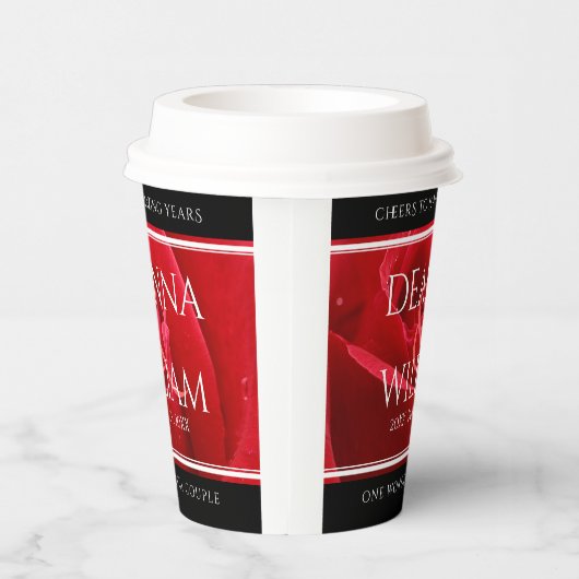 Elegant 15e 26e Roos Wedding Jubileum Papieren Bekers (Rechts)