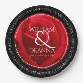 Elegant 15e 26e Roos Wedding Jubileum Papieren Bordje (Voorkant)