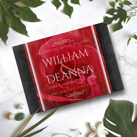 Elegant 15e 26e Roos Wedding Jubileum Snijplank