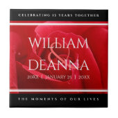 Elegant 15e 26e Roos Wedding Jubileum Tegeltje (Voorkant)