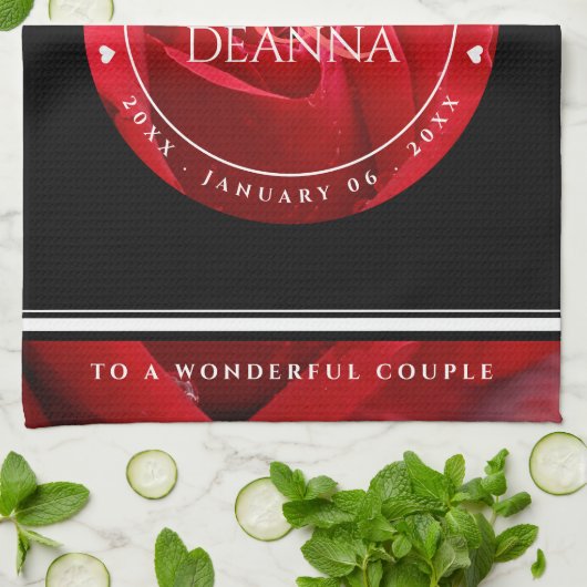 Elegant 15e 26e Roos Wedding Jubileum Theedoek (Gevouwen)