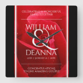 Elegant 15e 26e Roos Wedding Jubileum Vierkante Klok (Voorkant)