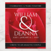 Elegant 15e 26e Roos Wedding Jubileum Wijn Etiket (Enkel label)