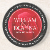 Elegant 15e 26e Roos Wedding Jubileum Zandsteen Onderzetter (Voorkant)