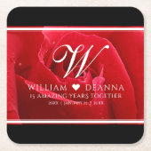 Elegant 15e Roos bruiloft Jubileum Kartonnen Onderzetters (Voorkant)