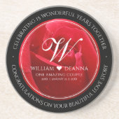 Elegant 15e Roos bruiloft Jubileum Zandsteen Onderzetter (Voorkant)