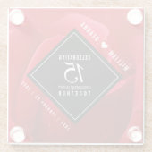 Elegant 15e Roos Wedding Jubileum Glazen Onderzetter (Achterkant)