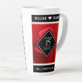 Elegant 15e Roos Wedding Jubileum Latte Mok (Rechterhoek)