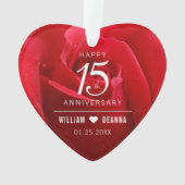 Elegant 15e Roos Wedding Jubileum Ornament (achterkant)