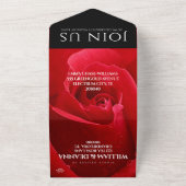 Elegant 15th Roos Wedding Jubileum Celebration All In One Uitnodiging (Buitenkant)