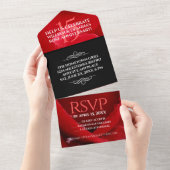 Elegant 15th Roos Wedding Jubileum Celebration All In One Uitnodiging (Afscheurbaar)