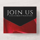 Elegant 15th Roos Wedding Jubileum Celebration All In One Uitnodiging (Achterkant)