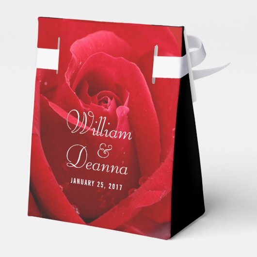Elegant 15th Roos Wedding Jubileum Celebration Bedankdoosjes (Achterkant)