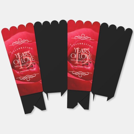 Elegant 15th Roos Wedding Jubileum Celebration Bedankdoosjes (Ongevouwen)