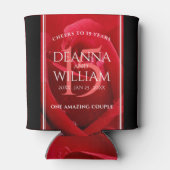 Elegant 15th Roos Wedding Jubileum Celebration Blikjeskoeler (Achterkant)