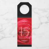 Elegant 15th Roos Wedding Jubileum Celebration Flessenhanger (Achterkant)