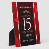 Elegant 15th Roos Wedding Jubileum Celebration Fotoplaat (Zijkant)