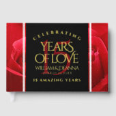 Elegant 15th Roos Wedding Jubileum Celebration Gastenboek (Voorkant)