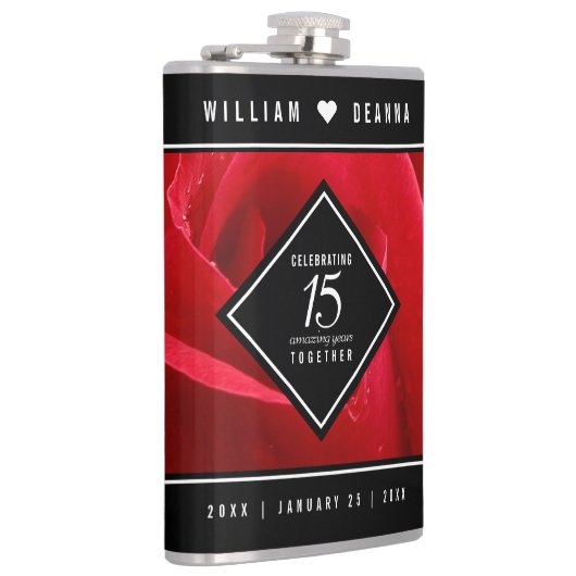 Elegant 15th Roos Wedding Jubileum Celebration Heupfles (Rechts)