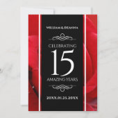 Elegant 15th Roos Wedding Jubileum Celebration Kaart (Voorkant)