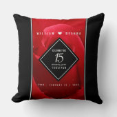 Elegant 15th Roos Wedding Jubileum Celebration Kussen (Voorkant)