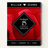 Elegant 15th Roos Wedding Jubileum Celebration Notitieboek (Achterkant)