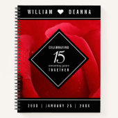 Elegant 15th Roos Wedding Jubileum Celebration Notitieboek (Voorkant)