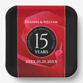 Elegant 15th Roos Wedding Jubileum Celebration Papieren Bordje