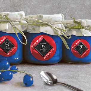 Elegant 15th Roos Wedding Jubileum Celebration Ronde Sticker