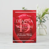 Elegant 15th Roos Wedding Jubileum Celebration Save The Date (Staand voorkant)