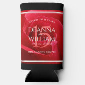 Elegant 15th Roos Wedding Jubileum Celebration Seltzer Blikjeskoeler (Achterkant)