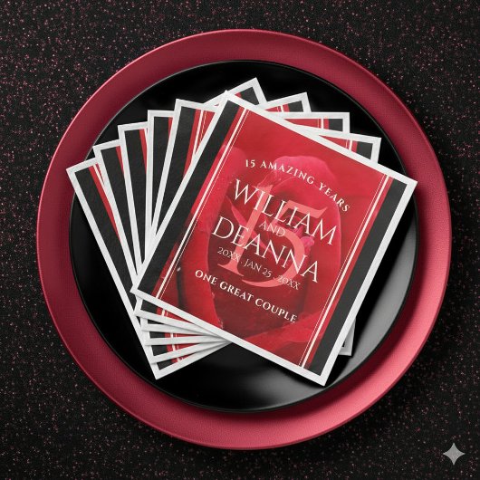 Elegant 15th Roos Wedding Jubileum Celebration Servet