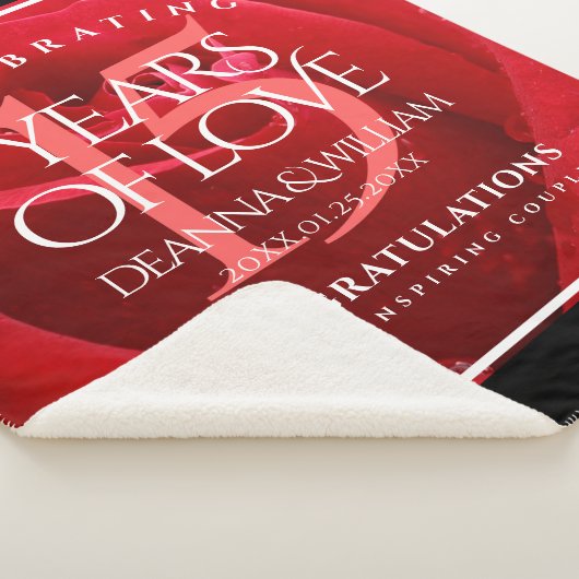 Elegant 15th Roos Wedding Jubileum Celebration Sherpa Deken (3/4)