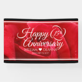 Elegant 15th Roos Wedding Jubileum Celebration Spandoek (Horizontaal)