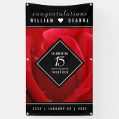 Elegant 15th Roos Wedding Jubileum Celebration Spandoek (Verticaal)
