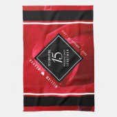 Elegant 15th Roos Wedding Jubileum Celebration Theedoek (Verticaal)