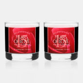 Elegant 15th Roos Wedding Jubileum Celebration Whisky Glas (Voorkant)