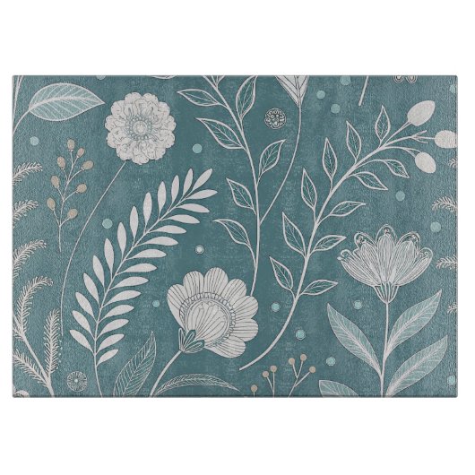 Elegant 15x11 Glass Cutting Board with Stylish Des Snijplank (Voorkant)