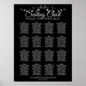 Elegant 16 Tafel-zeeslade rond de bruiloft Poster (Voorkant)