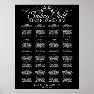 Elegant 16 Tafel-zeeslade rond de bruiloft Poster