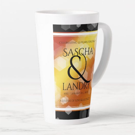 Elegant 16e 23e Topaz Wedding Jubileum Latte Mok (Rechterhoek)