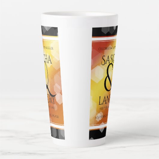 Elegant 16e 23e Topaz Wedding Jubileum Latte Mok (Voorkant)