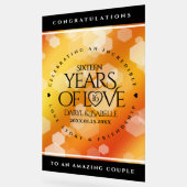 Elegant 16e Golden Topaz Wedding Jubileum Acryl Bord (Hoek)