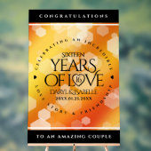 Elegant 16e Golden Topaz Wedding Jubileum Acryl Bord (Neutraal)