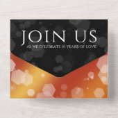 Elegant 16e Golden Topaz Wedding Jubileum All In One Uitnodiging (Achterkant)