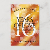 Elegant 16e Golden Topaz Wedding Jubileum Bedankkaart (Achterkant)