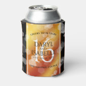 Elegant 16e Golden Topaz Wedding Jubileum Blikjeskoeler (Blikje Achterkant)