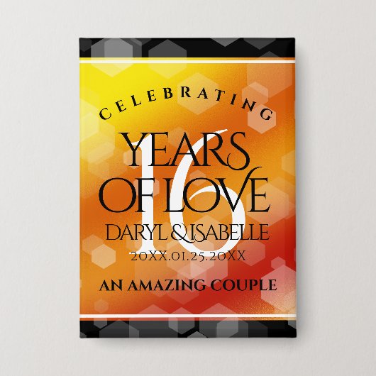 Elegant 16e Golden Topaz Wedding Jubileum Button (Voorkant)